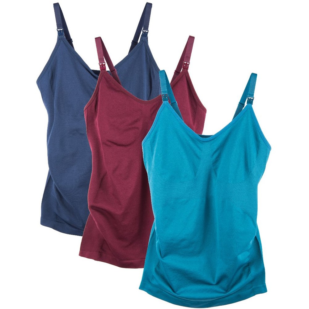 3-Pack Maternity Cami Nursing Caramel Cantina Shelf Bra Long A4 Winter New NWB